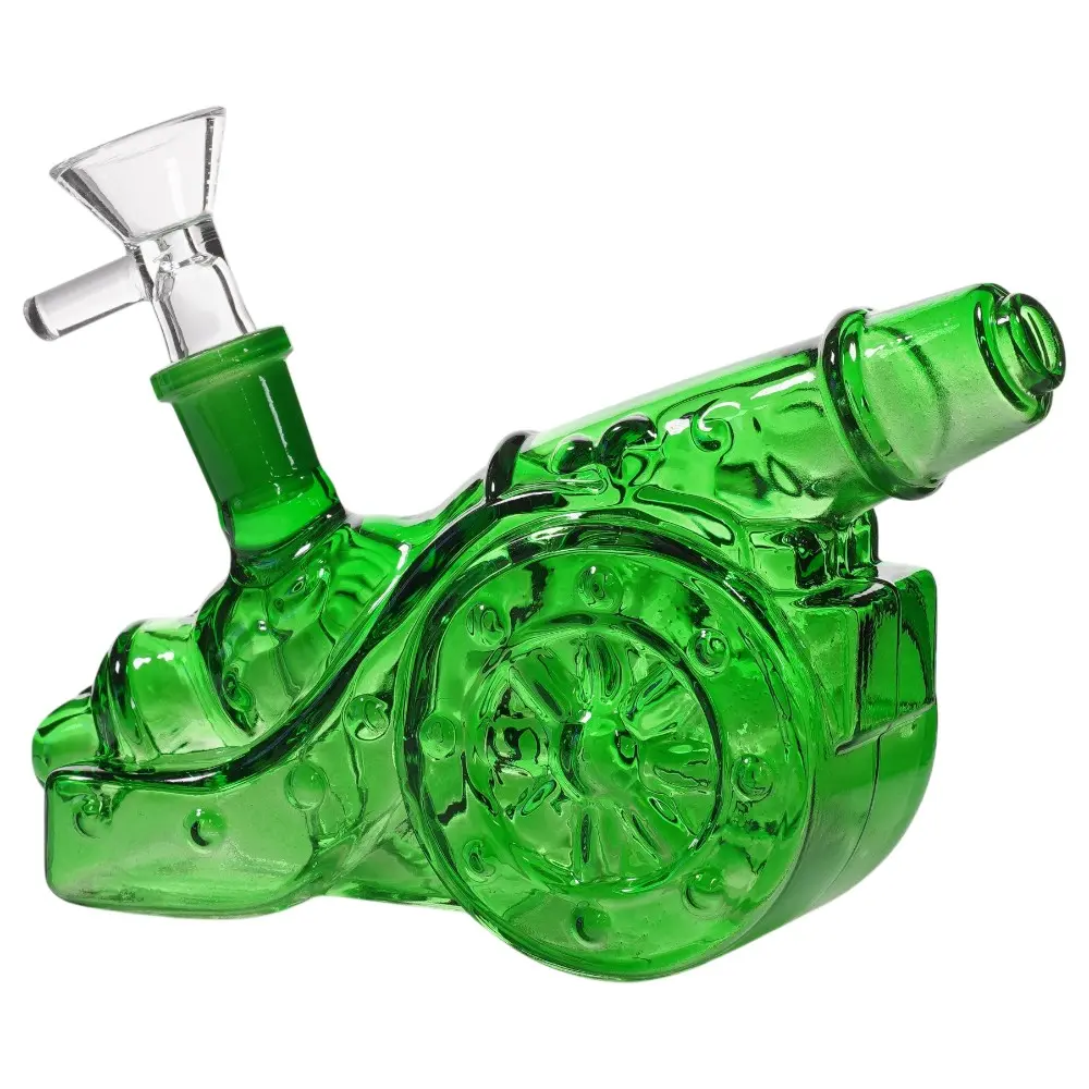 Glass W.P. Cannon-shaped 4.0" x 6.0" - Green