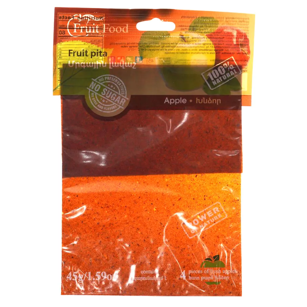 Fruit Pita 45gr/1.59oz Lavash - Apple (12 pcs per Pack)