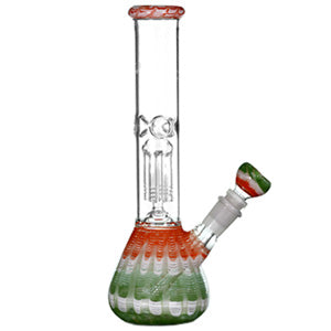 Unbranded Glass Fancy with 4 Arms (8034) 10.0"-Green Red