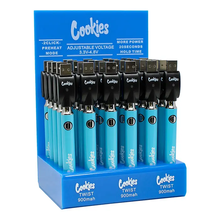 Cookies- Twist  Battery Display Set Adjustable Voltage (30 pcs on Display 900mAh) 3642