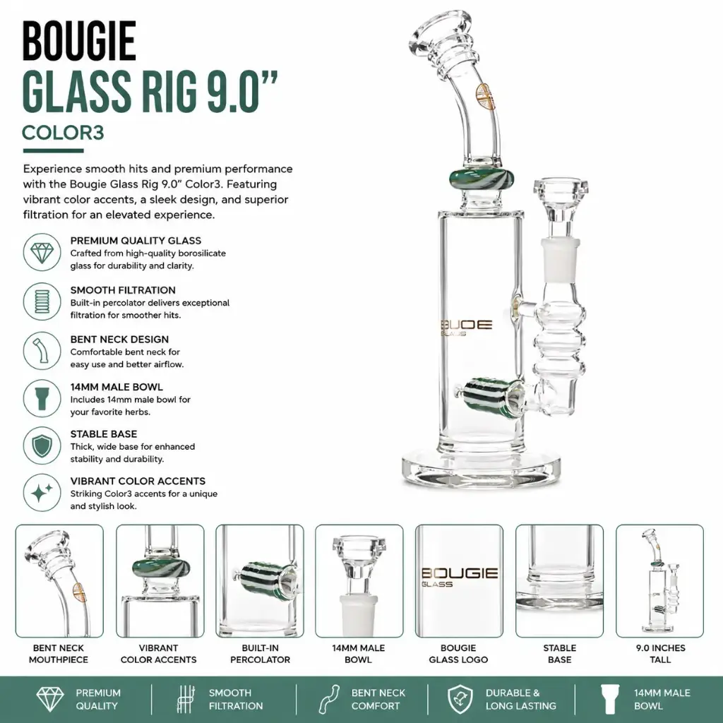 Bougie Glass Rig (8841) 9.0" Color3