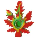 Silicone Hand Pipe Palm Leaf 4.0" (3 per pack)