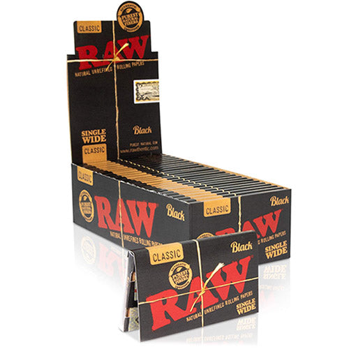 RAW Black Papers Single Wide Size (Double Feed) 25ct