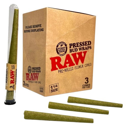 RAW Bud Wrap Cones 11/4 Size 3-Pack 12ct