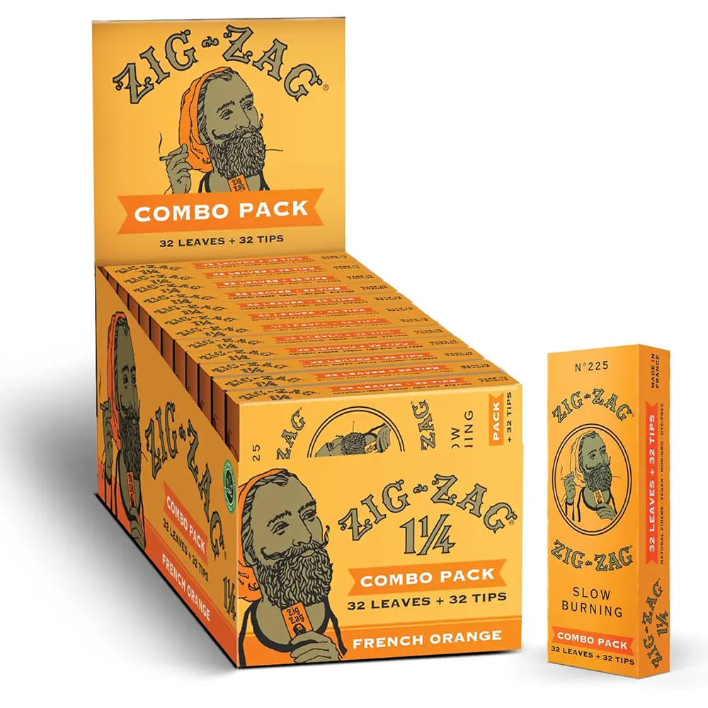 ZIG ZAG Papers & Tip Combo Orange 11/4 Size 24ct