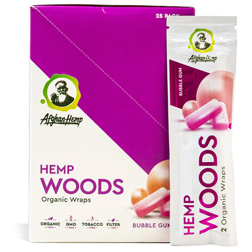 AFGHAN HEMP Hemp Woods Bubble Gum Wraps 25ct