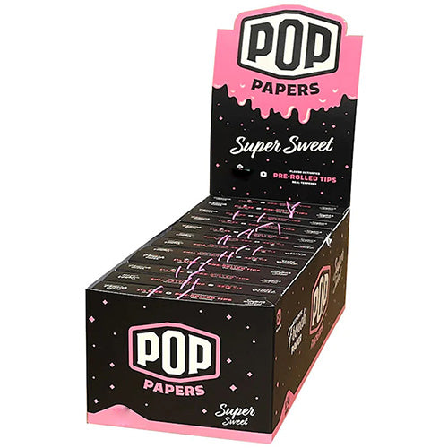 POP PAPERS Unbleached Super Sweet King Size Papers+Flavored Tips 24ct