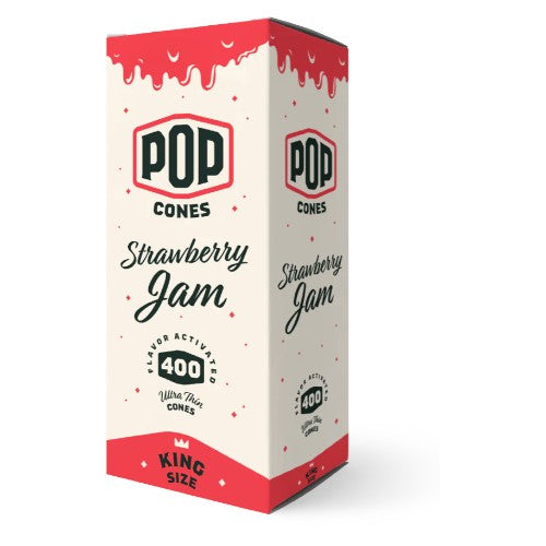 POP CONES Bulk Ultra Thin Cones Strawberry Jam King Size 400ct