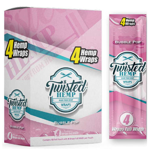 TWISTED HEMP Wraps 4-Pack Bubble Pop 15ct