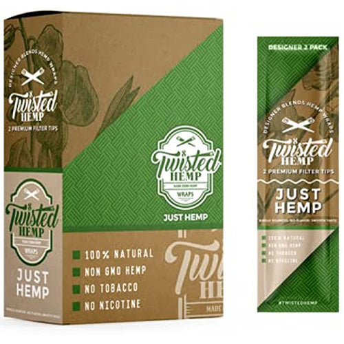TWISTED HEMP Wraps 2-Pack Just Hemp 15ct