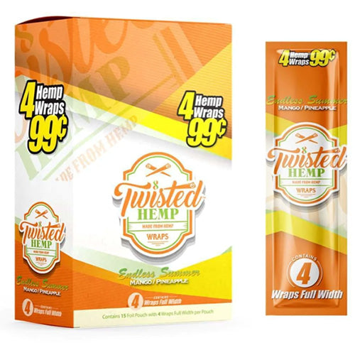 TWISTED HEMP Wraps 4 for $0.99 Endless Summer 15ct