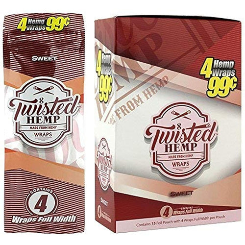 TWISTED HEMP Wraps 4 for $0.99 Sweet 15ct