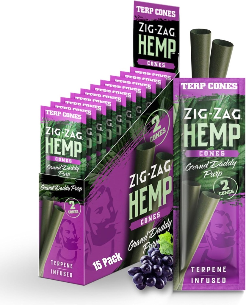 ZIG ZAG Terpene Infused Cones Grand Daddy Purp 2/15ct