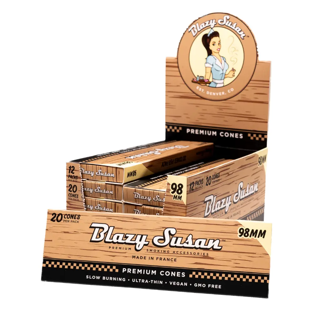 BLAZY SUSAN Unbleached Cones Display 98mm Size 20/12ct