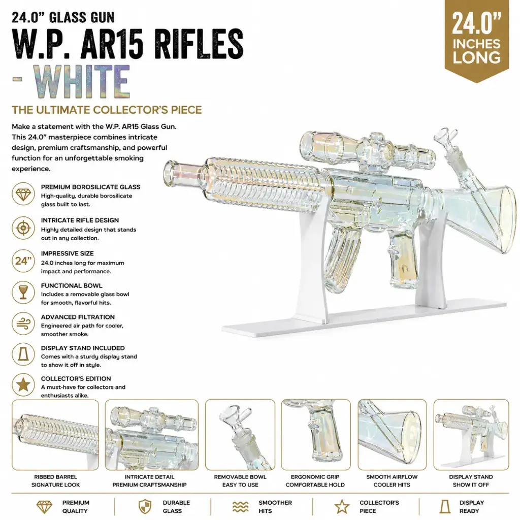 Glass Gun W.P. AR15 Rifles (MG-963) 24.0" - White