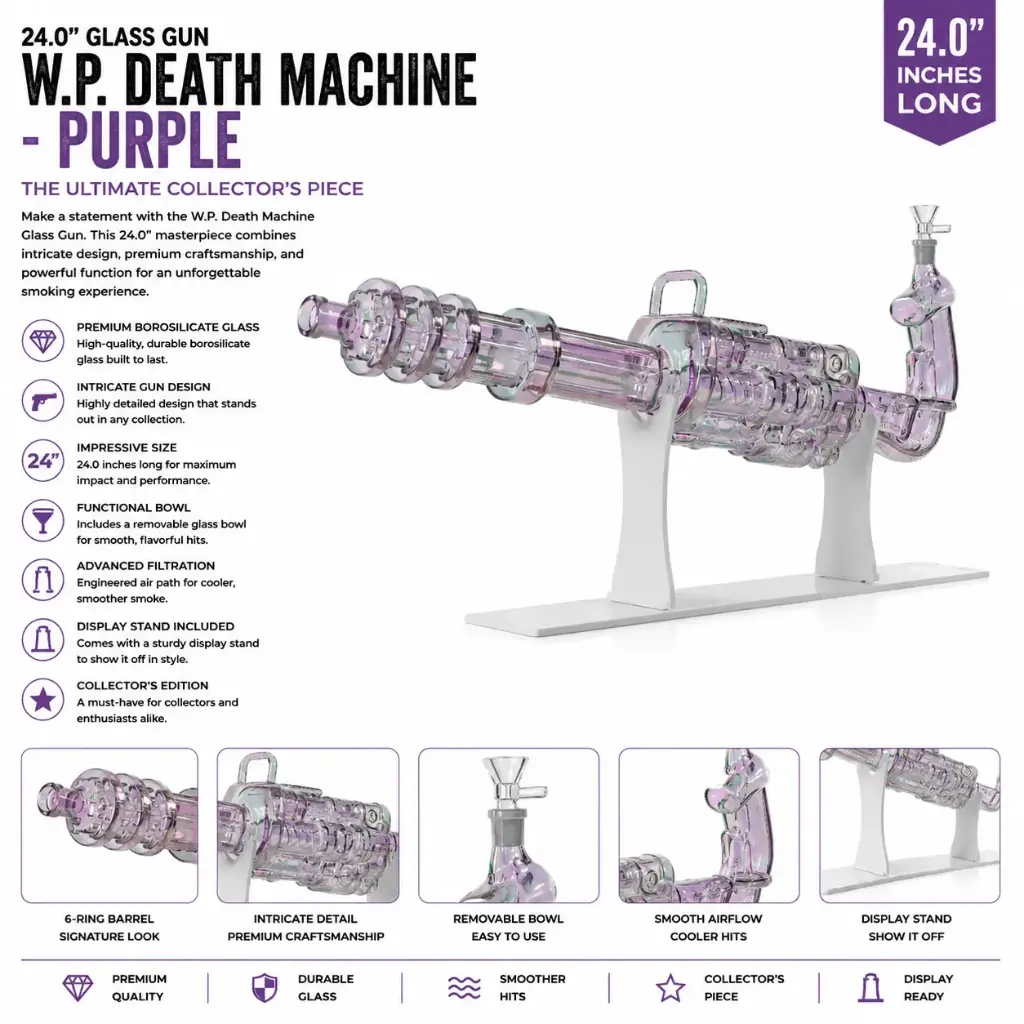 Glass Gun W.P. Death Machine (MG-964) 24.0" - Purple