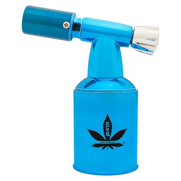 aLeaf Lighter Torch Brass Blow Turbo Flame 5.0" (8529)-Aqua