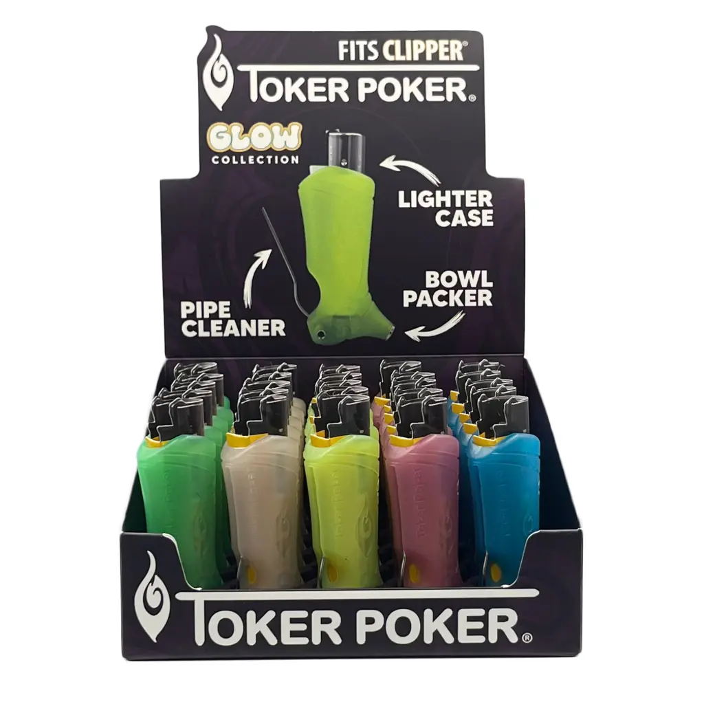 TOKER POKER Clipper Edition Glow In The Dark Display 25ct