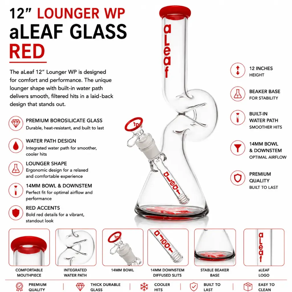 aLeaf Glass 12" LOUNGER WP RED
