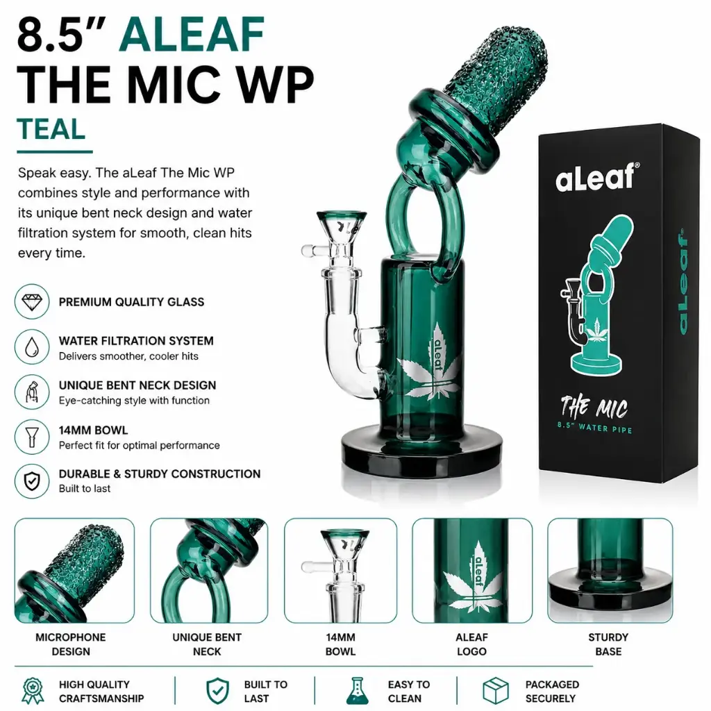 aLeaf Glass 8.5" ALEAF THE MIC WP TEAL