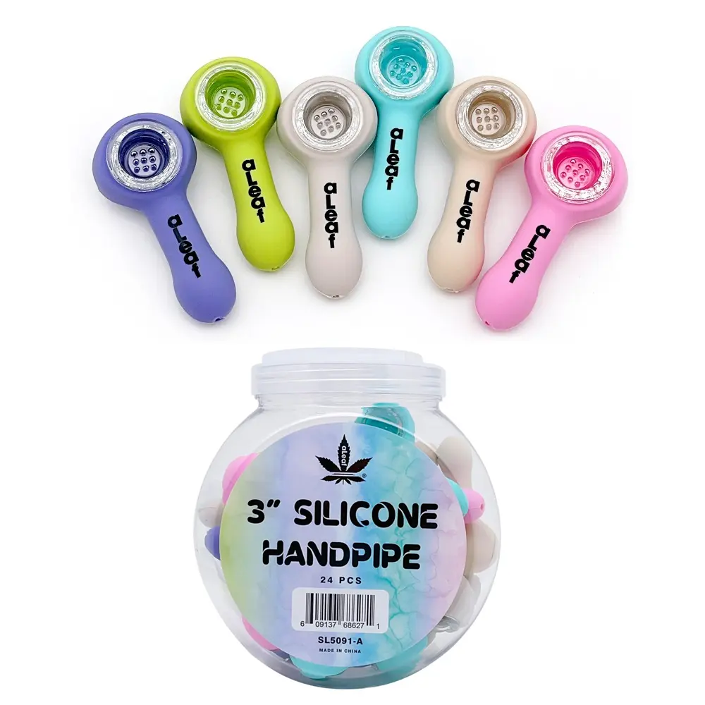 aLeaf SILICONE HANDPIPE 3.0" (24 per Jar) 