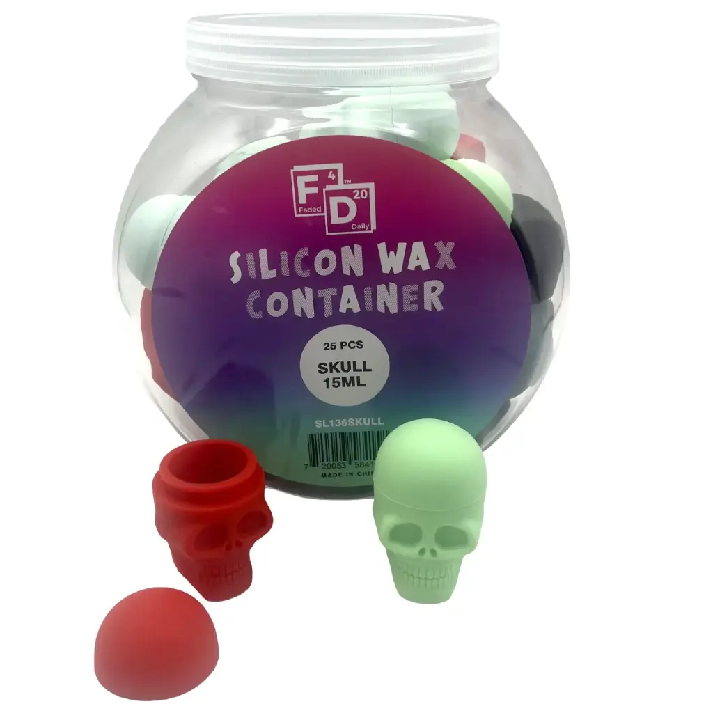 15ML SILICONE SKULL CONTAINER 25CT