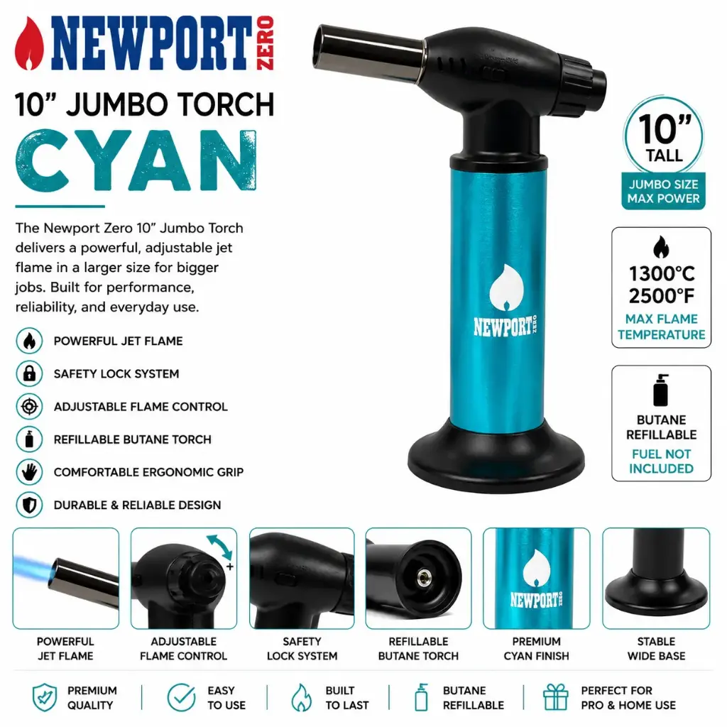 Newport Zero 10" Jumbo Torch "CYAN"
