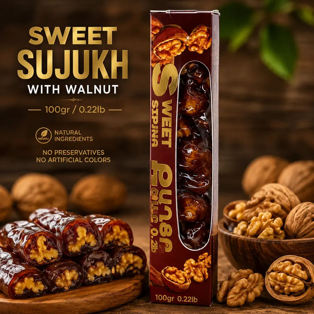 Sweet sujukh 100gr/0.22lb with Walnut (12 pcs per Box)