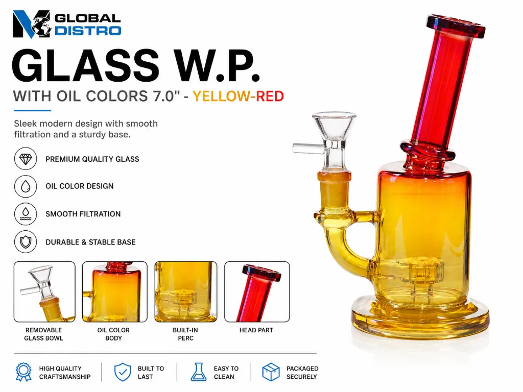Glass W.P. Oil Colors 7.0" -  Yellow-Red
