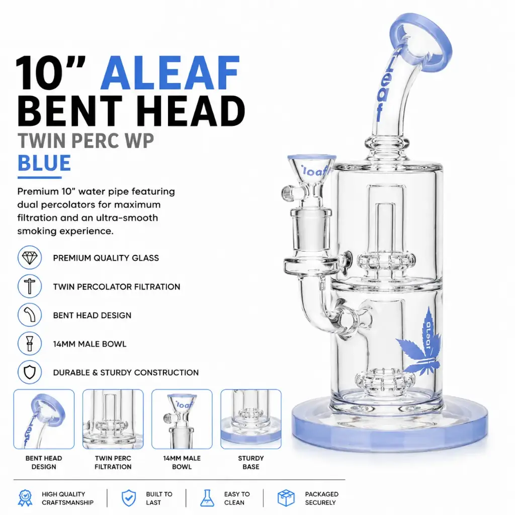10" ALEAF BENT HEAD TWIN PERC WP BLUE