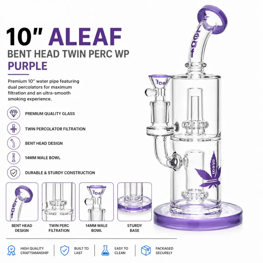 10" ALEAF BENT HEAD TWIN PERC WP PURPLE