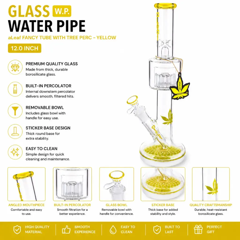 aLeaf Fancy Tube with Tree perc - Yellow