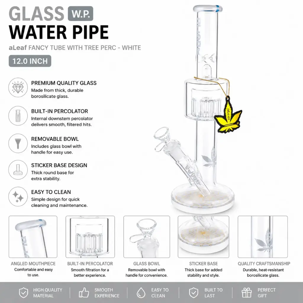 aLeaf Fancy Tube with Tree perc - White