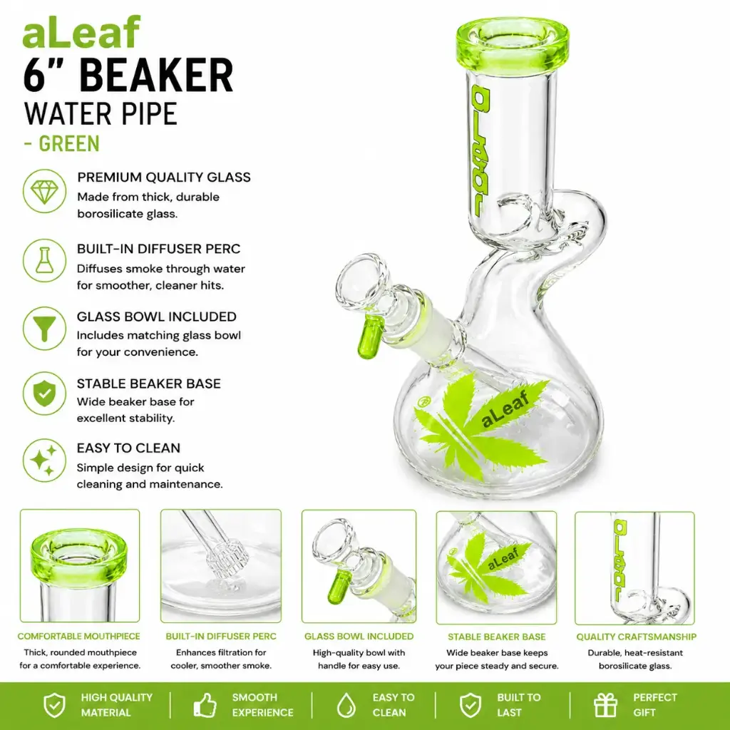 6" ALEAF BEAKER GREEN