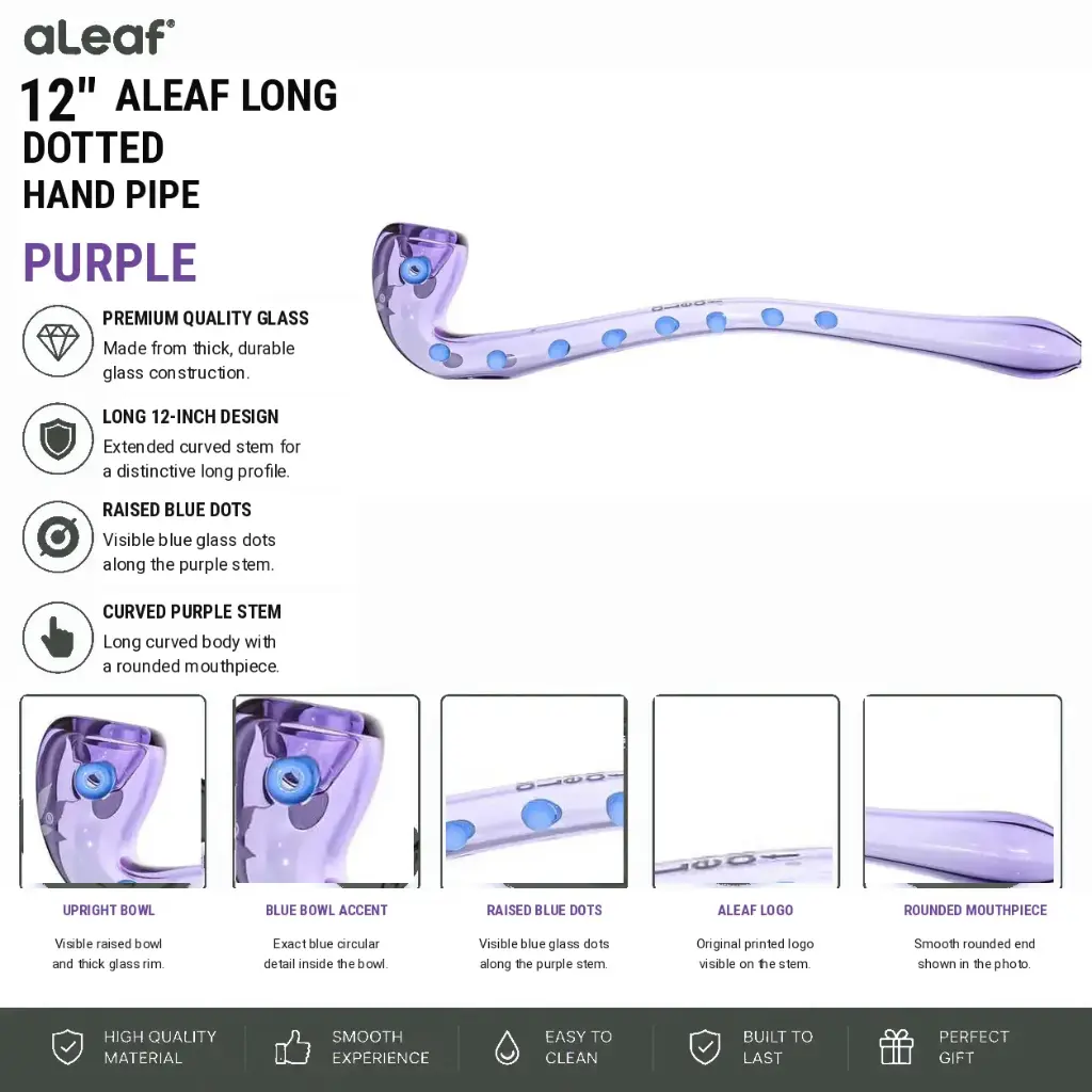 12" ALEAF LONG DOTTED HP PURPLE