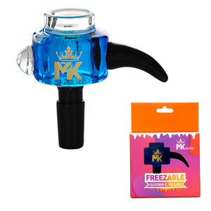 MK Glass Bowl Freezable Horn - Glycerin Inside 14mm Blue