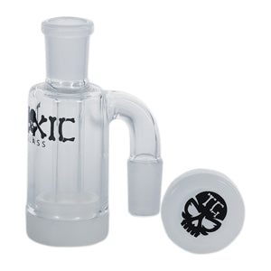 [AM026520] Toxic Ash Catcher Glass Reclaimer with Silicone Container Jar 3.5" White