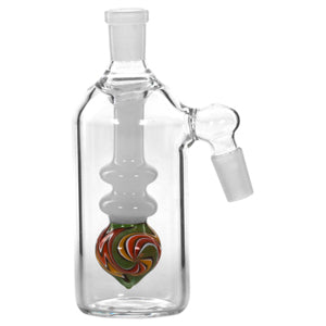 [AM026525] Ash Catcher Double Rim With A Designer Pattern On End 14mm 5" 45 Degree White