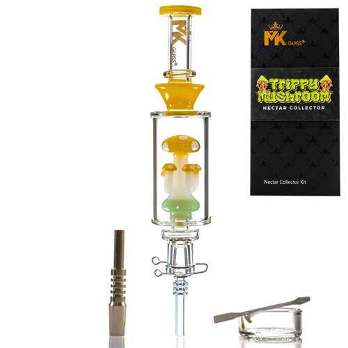 [AM026596] MK Glass Nectar Collector 8497 9.5" Yellow