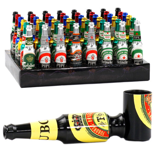 [AM030956] Unbranded Hand Pipe Beer Bottle Design (4742) Metal 2.5"