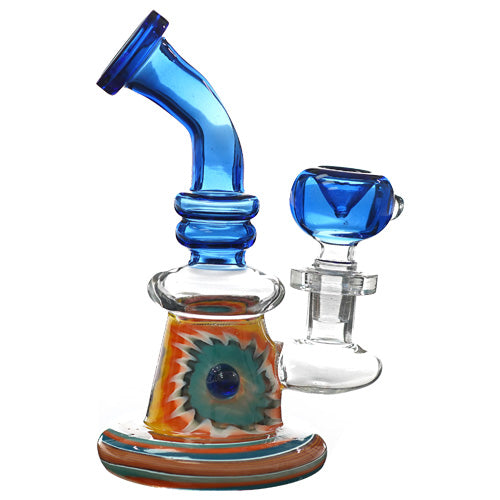 [AM031878] Unbranded Glass Sunflower Sower (5524) 6.0" Blue
