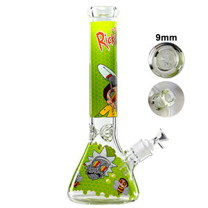 [AM031984] Unbranded Glass Beaker Rick & Morty Honeycomb (6190) 14.0" Green
