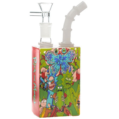 [AM032173] Unbranded Glass Juice Box (7031) 7.0" Rick And Morty 2
