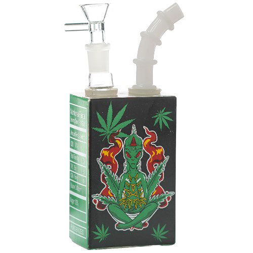 [AM032174] Unbranded Glass Juice Box (7031) 7.0" Alien Leaf