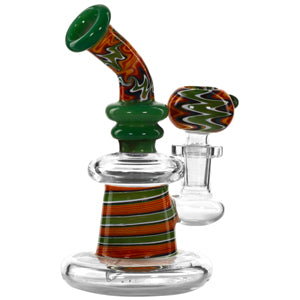 [AM032198] Unbranded Glass With Designer Pattern (7123) 6.0" Dark Green