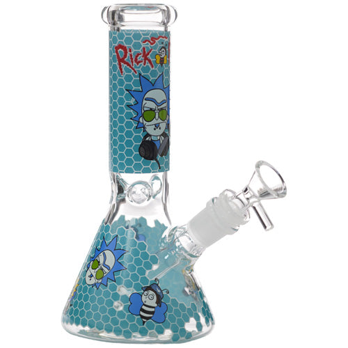 [AM032251] Unbranded Glass Honeycomb Rick & Morty (7196) 8.0" Teal