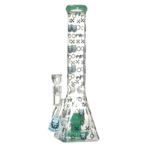 [AM032927] Pit Bull Glass Glass Logo BK (8971) 14.0" Milky Green