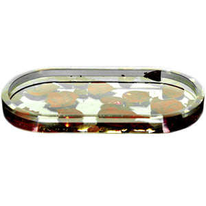 [AM033309] Unbranded RYO Accessories Resin Rolling Tray with Natural Rose Petals (7.0" x 3.75" x 0.5") 7.0"