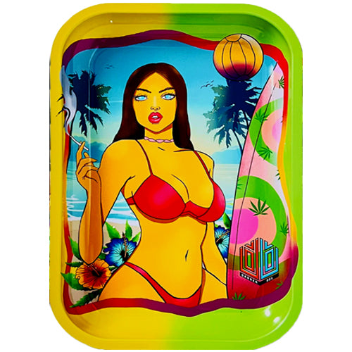 [AM034047] Dabber Box RYO Accessories Metal Rolling Tray 11.0" x 7.5" 11.0" DB Girl