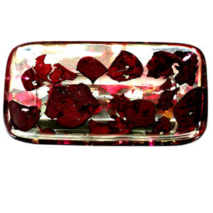 [AM034103] Unbranded RYO Accessories Resin Rolling Tray with Natural Rose Petals (5.25" x 3.25" x 1.0") 5.25" Red